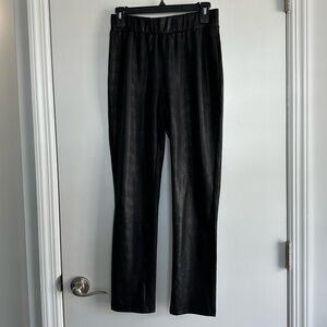 Ethyl Black Faux Leather Textured Pants
